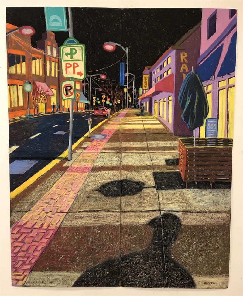East Main Street, painting by Jason Austin